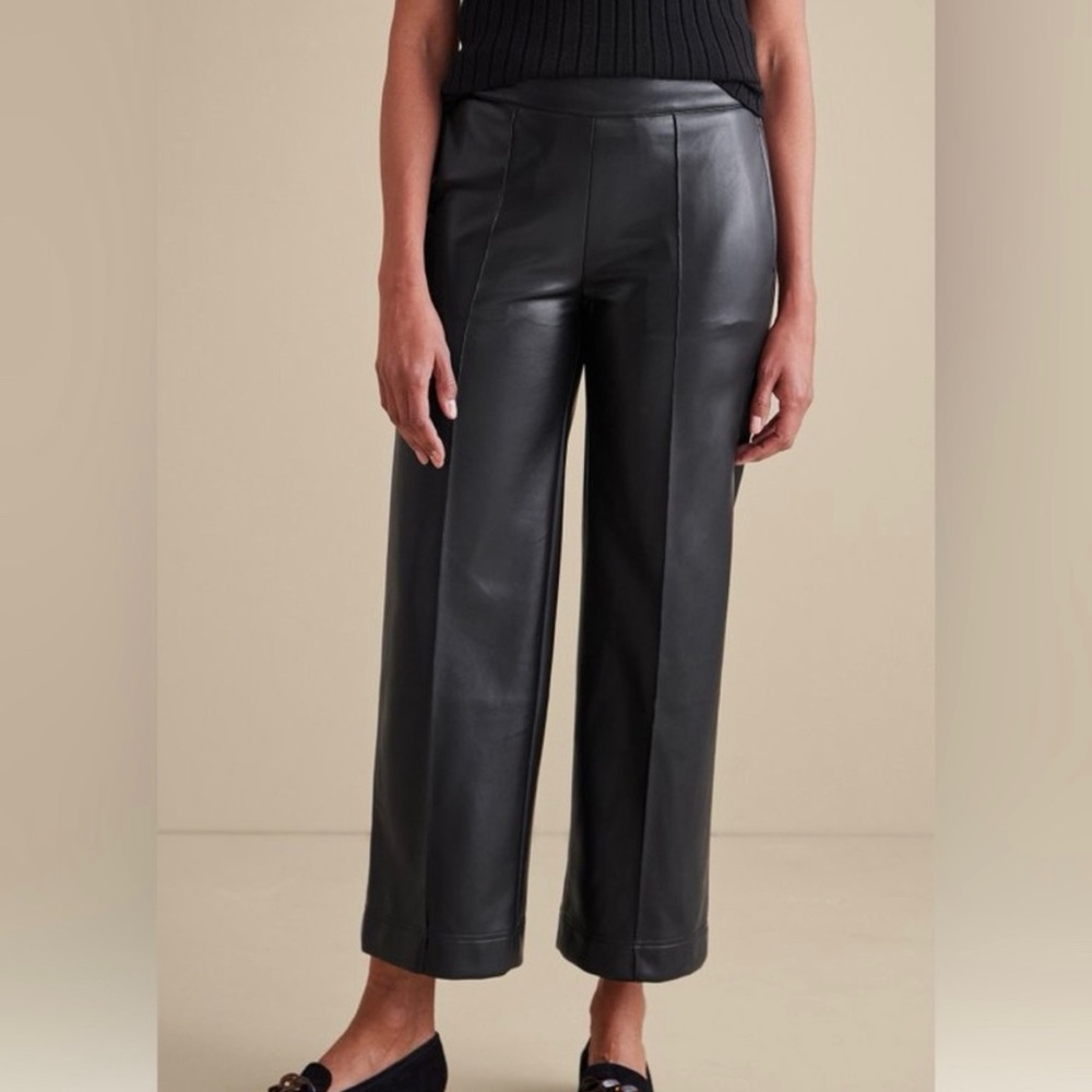 Soft‎ Surroundings NEW Rivka Faux Leather Pants in Black Pull On - Size 1X